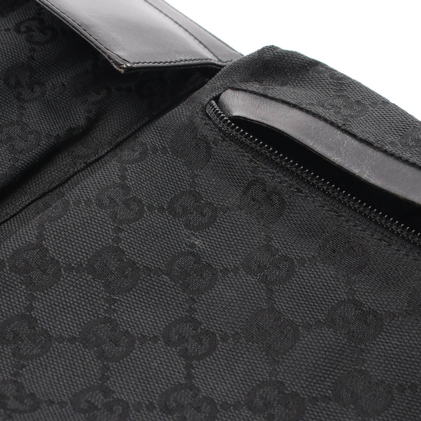 GGキャンバス ボディバッグ キャンバス レザー ブラック グッチ バッグ GUCCI