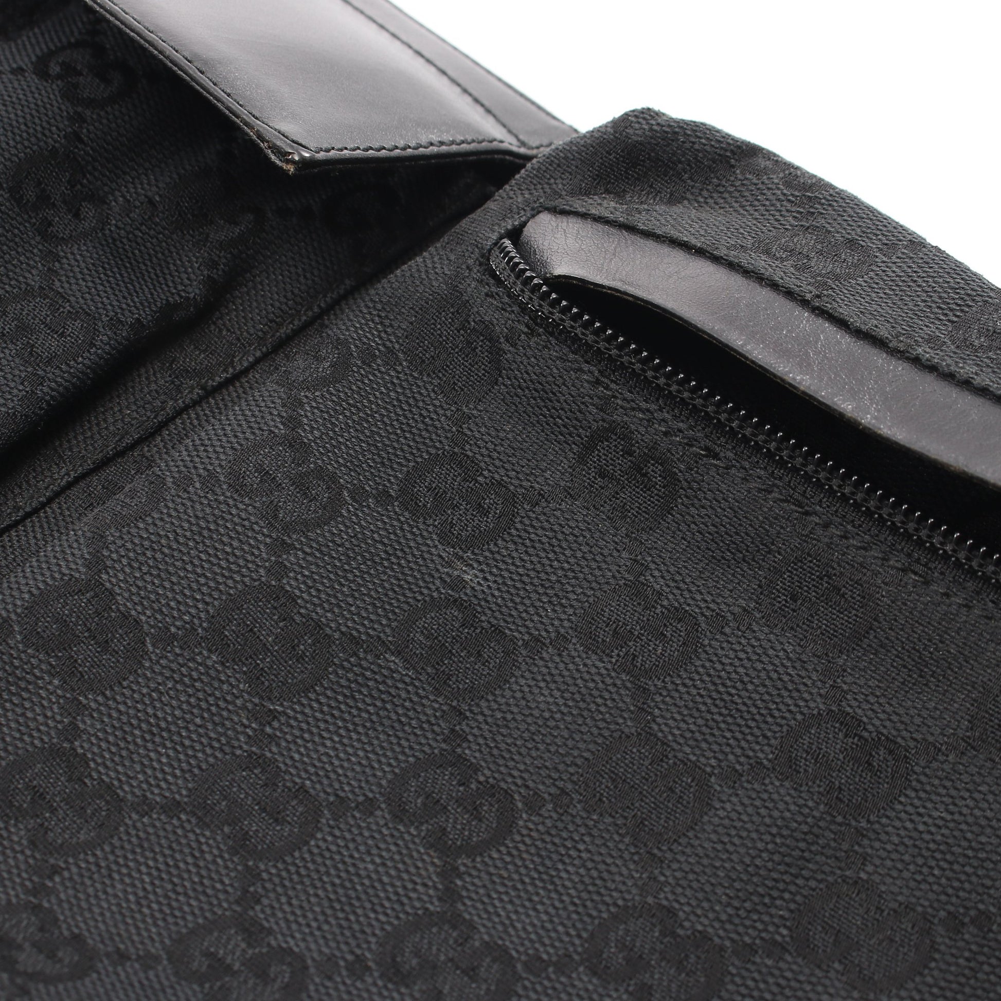 GGキャンバス ボディバッグ キャンバス レザー ブラック グッチ バッグ GUCCI