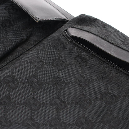 GGキャンバス ボディバッグ キャンバス レザー ブラック グッチ バッグ GUCCI