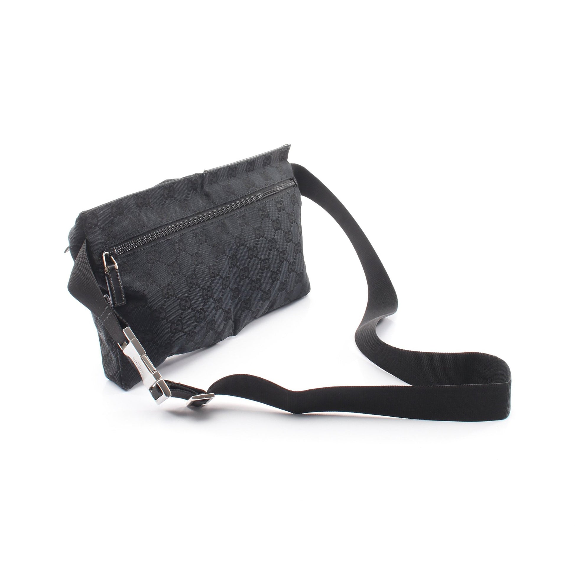GGキャンバス ボディバッグ キャンバス レザー ブラック グッチ バッグ GUCCI
