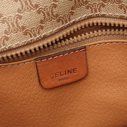 マカダム ショルダーバッグ PVC レザー ベージュ ブラウン セリーヌ バッグ CELINE