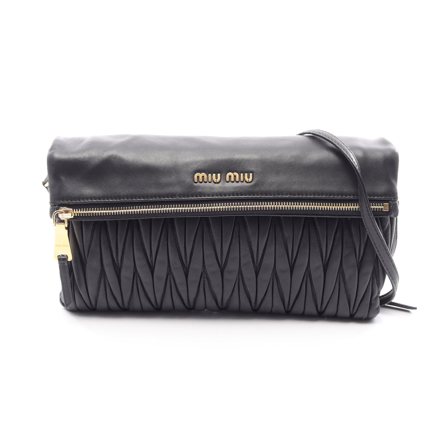 MATELASSE マテラッセ ショルダーバッグ レザー ブラック ミュウミュウ バッグ miu miu
