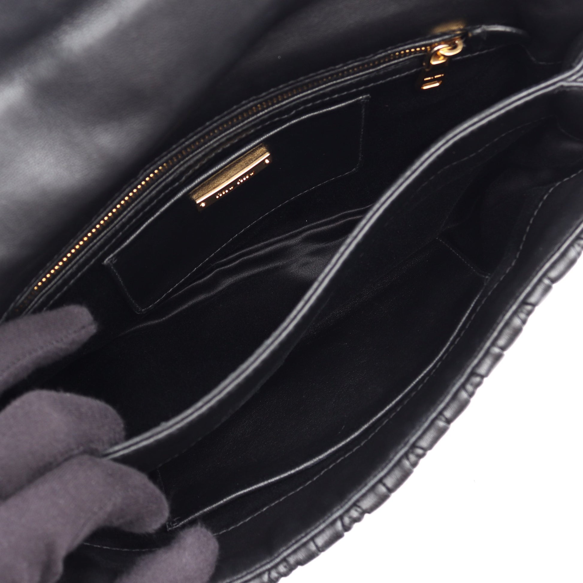 MATELASSE マテラッセ ショルダーバッグ レザー ブラック ミュウミュウ バッグ miu miu