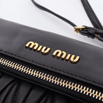 MATELASSE マテラッセ ショルダーバッグ レザー ブラック ミュウミュウ バッグ miu miu