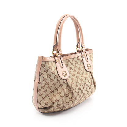 スカーレット ハンドバッグ トートバッグ キャンバス レザー ベージュ ピンクベージュ グッチ バッグ GUCCI