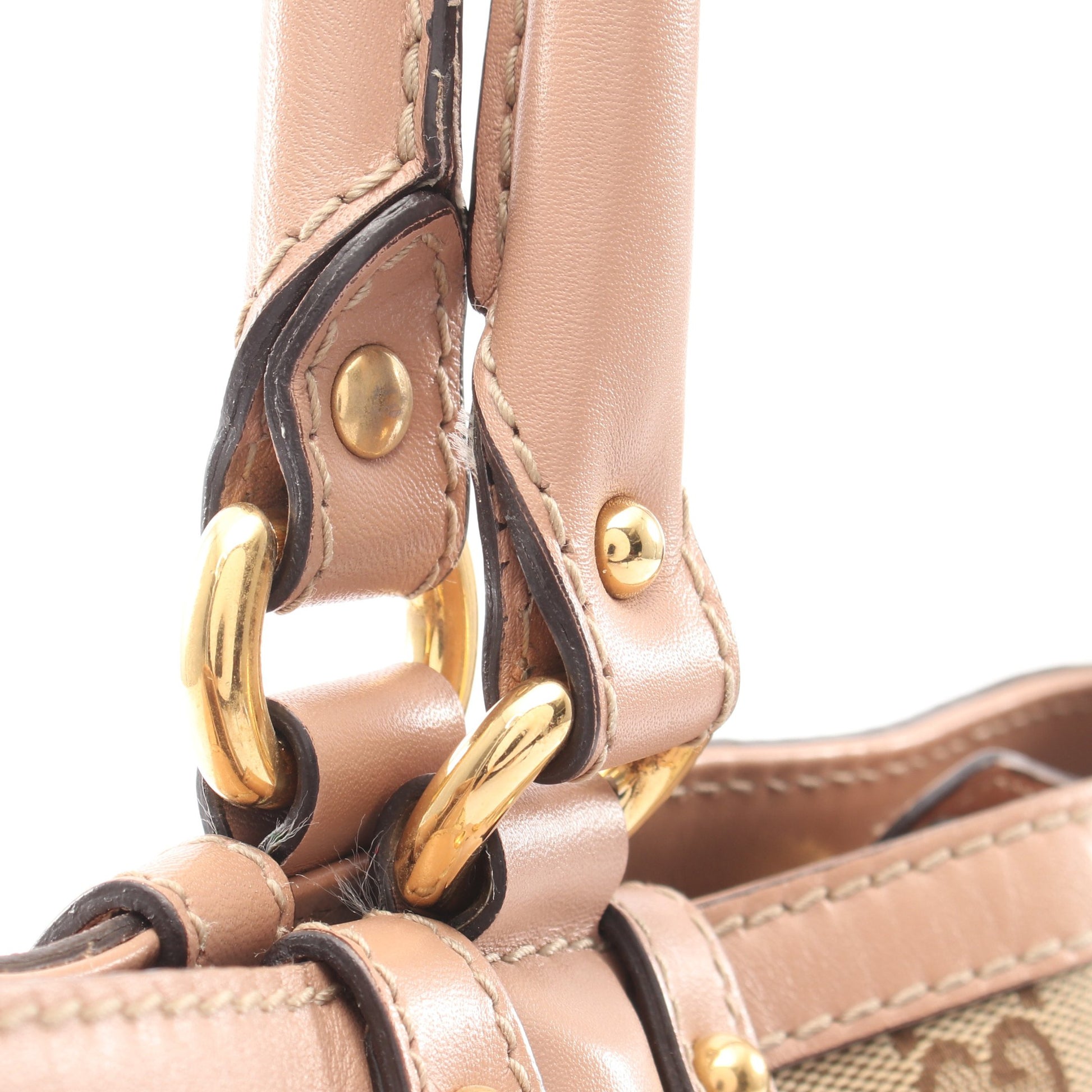 スカーレット ハンドバッグ トートバッグ キャンバス レザー ベージュ ピンクベージュ グッチ バッグ GUCCI