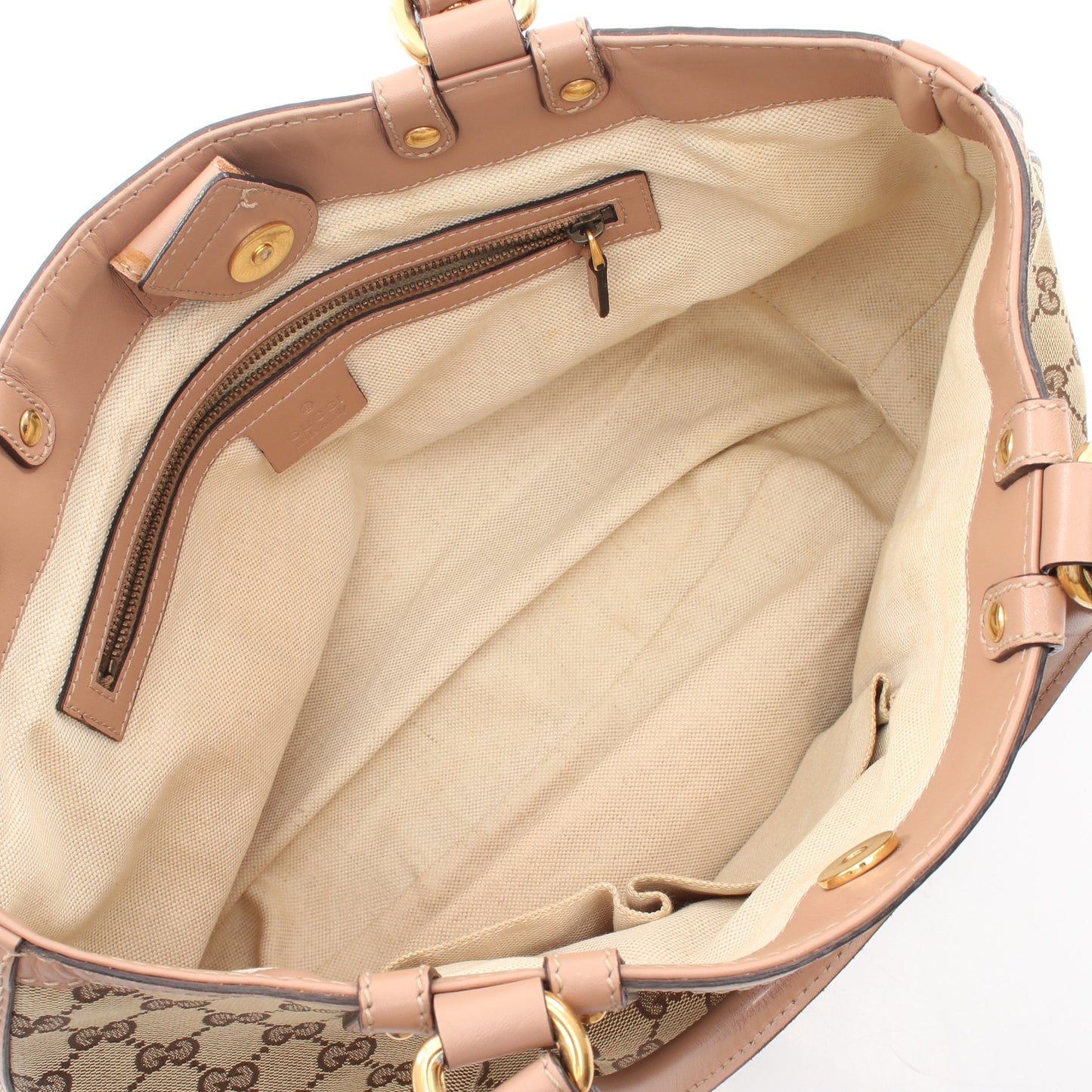 スカーレット ハンドバッグ トートバッグ キャンバス レザー ベージュ ピンクベージュ グッチ バッグ GUCCI