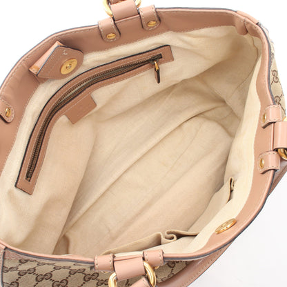 スカーレット ハンドバッグ トートバッグ キャンバス レザー ベージュ ピンクベージュ グッチ バッグ GUCCI