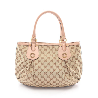 スカーレット ハンドバッグ トートバッグ キャンバス レザー ベージュ ピンクベージュ グッチ バッグ GUCCI