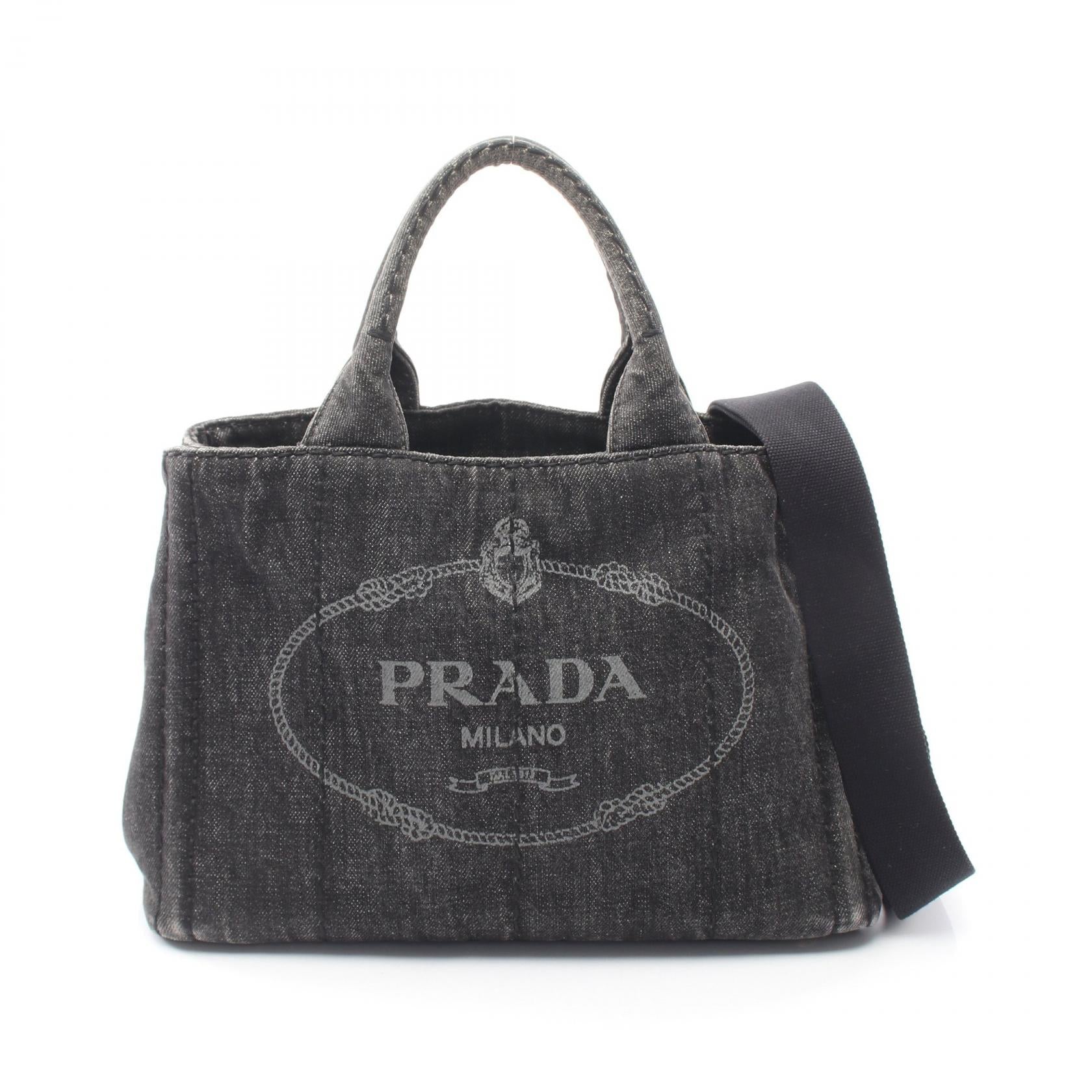 CANAPA カナパ 2WAY ハンドバッグ トートバッグ デニム ブラック プラダ バッグ PRADA