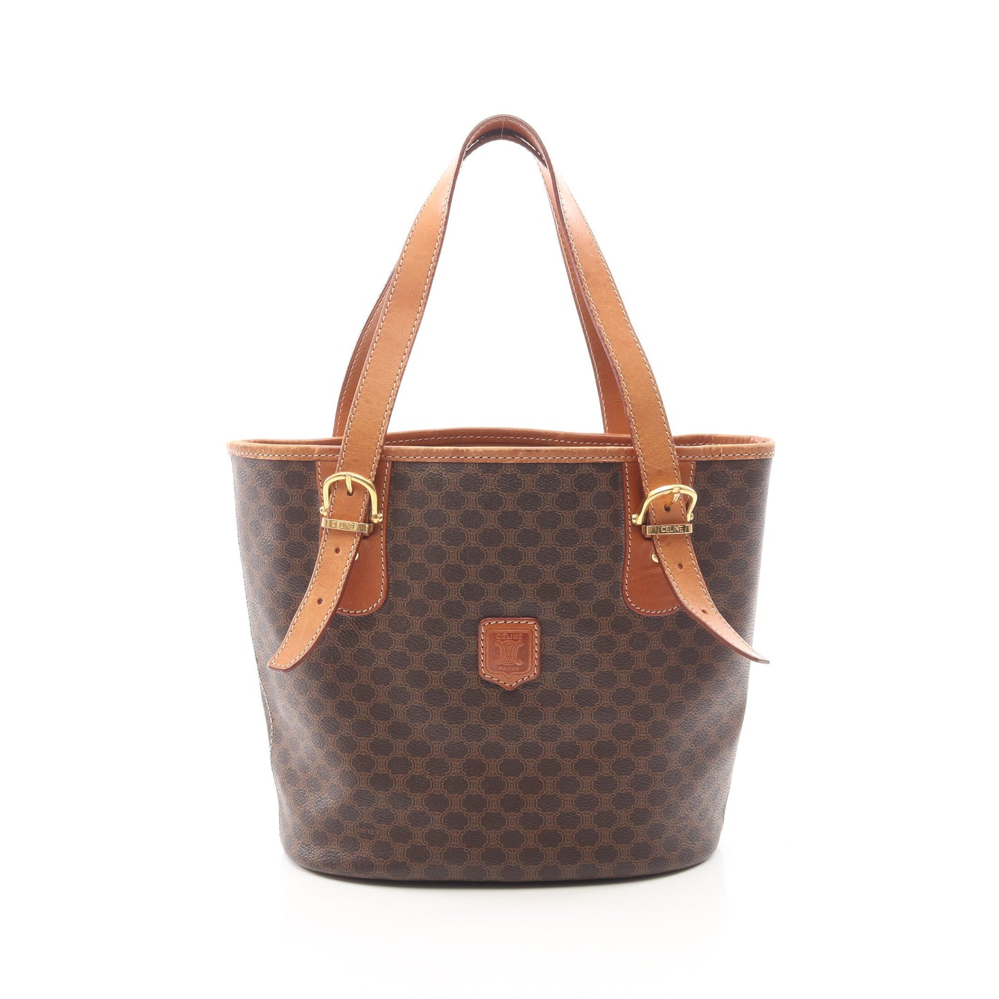 マカダム ハンドバッグ トートバッグ PVC レザー ダークブラウン ブラウン セリーヌ バッグ CELINE