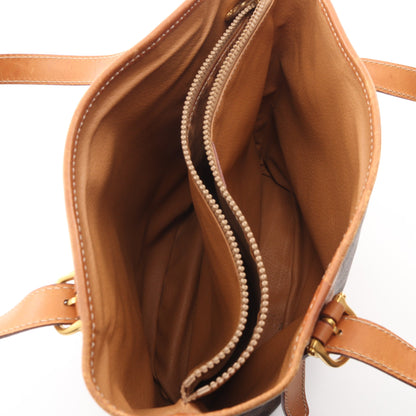 マカダム ハンドバッグ トートバッグ PVC レザー ダークブラウン ブラウン セリーヌ バッグ CELINE