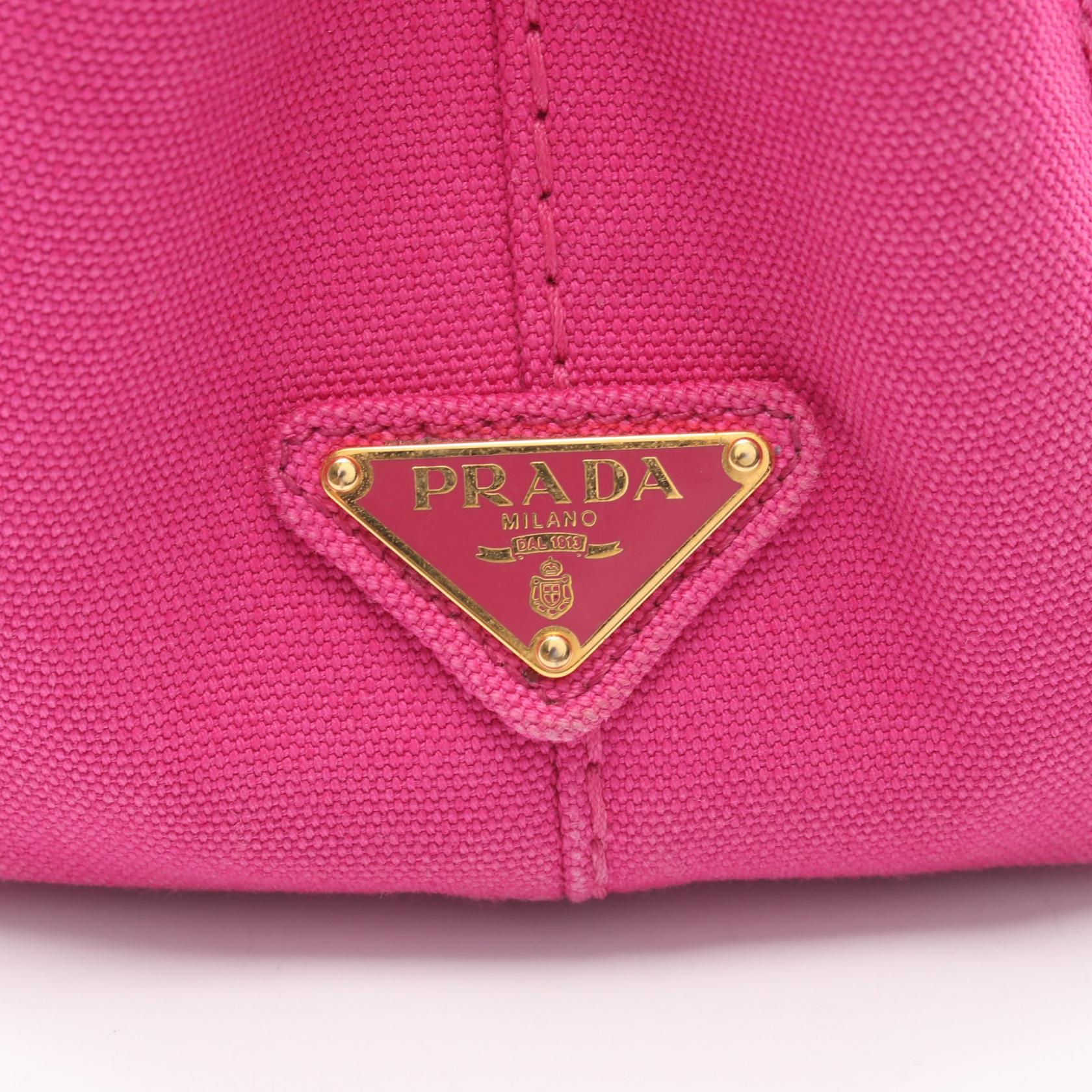 CANAPA カナパ ミニ ハンドバッグ トートバッグ キャンバス ピンク プラダ バッグ PRADA