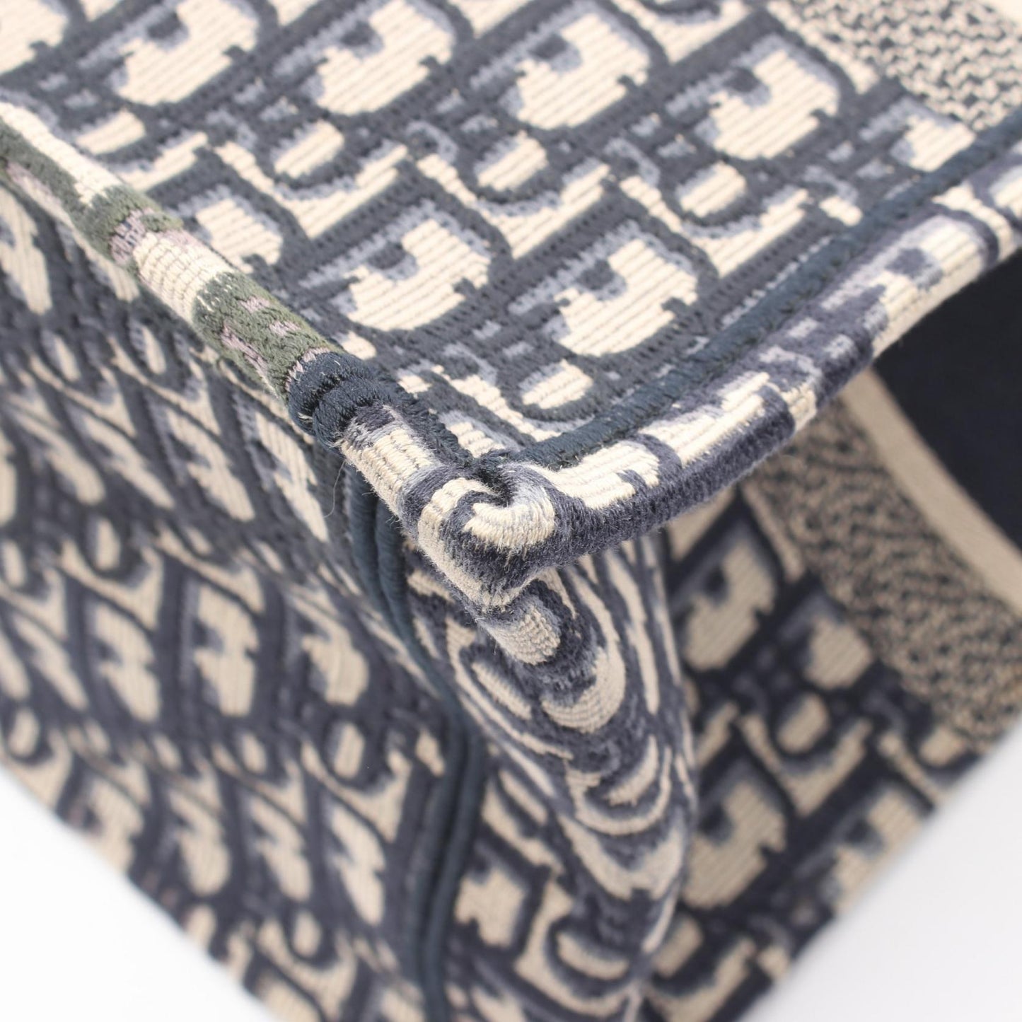 BOOK TOTE ブックトート ミディアム オブリーク ハンドバッグ トートバッグ キャンバス ネイビー アイボリー クリスチャンディオール バッグ Christian Dior