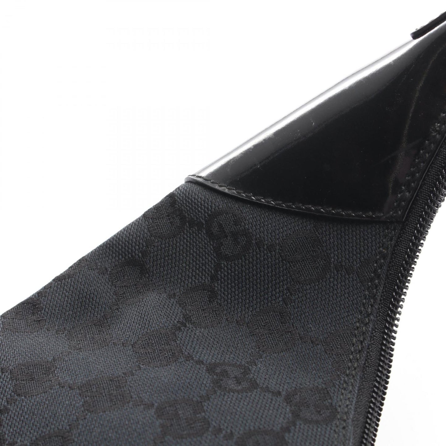 GGキャンバス ワンショルダーバッグ キャンバス エナメルレザー ブラック グッチ バッグ GUCCI