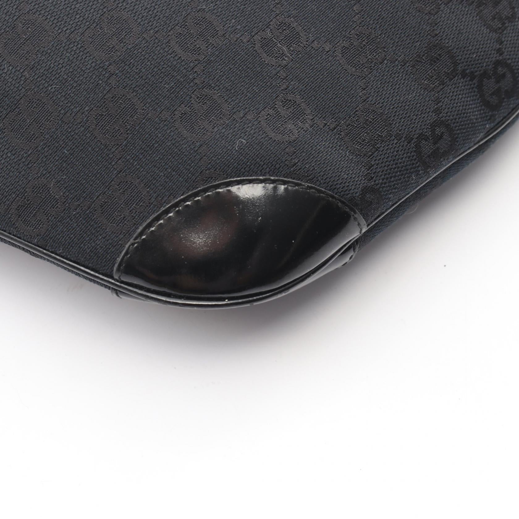 GGキャンバス ワンショルダーバッグ キャンバス エナメルレザー ブラック グッチ バッグ GUCCI