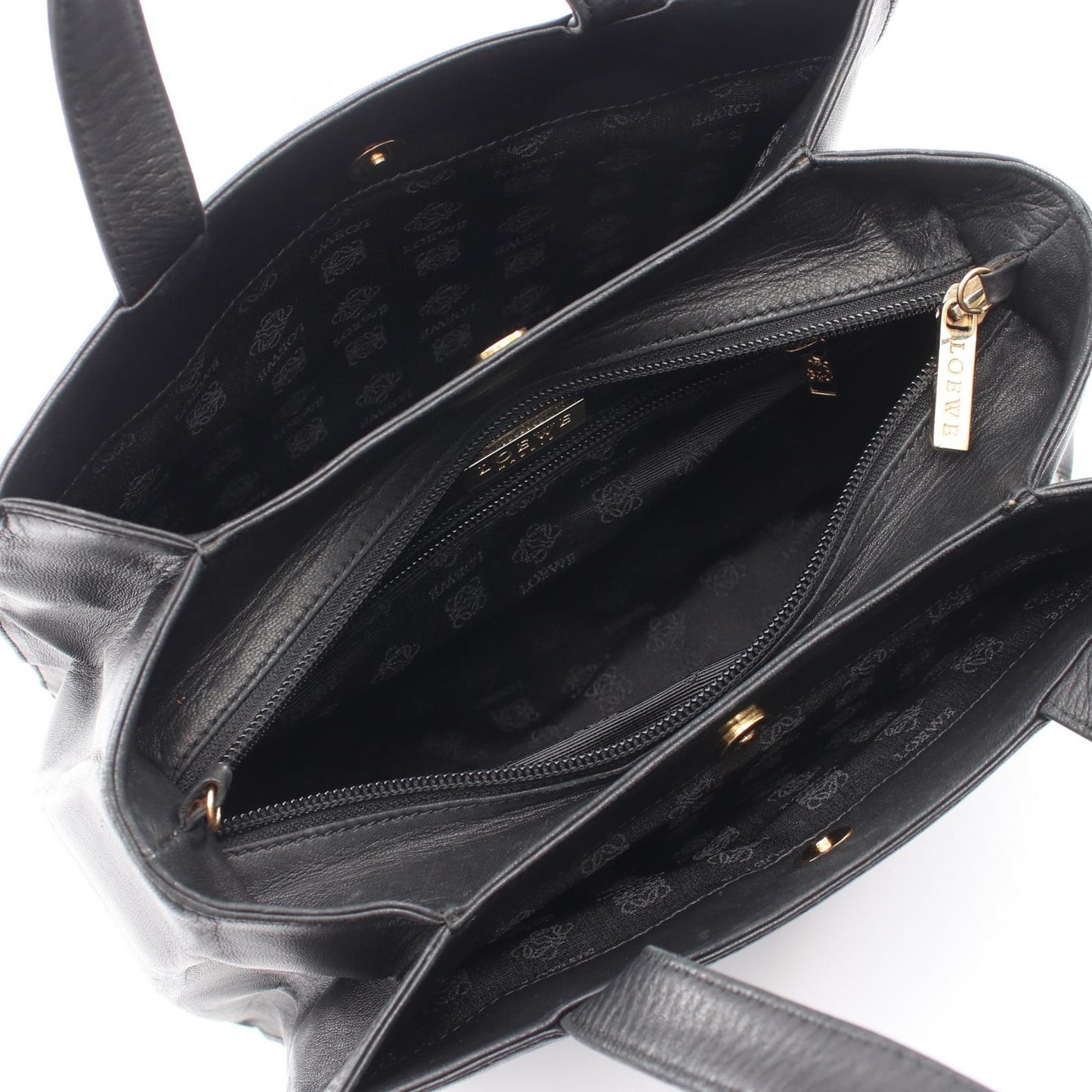 アナグラム 2WAY ハンドバッグ レザー ブラック ロエベ バッグ LOEWE