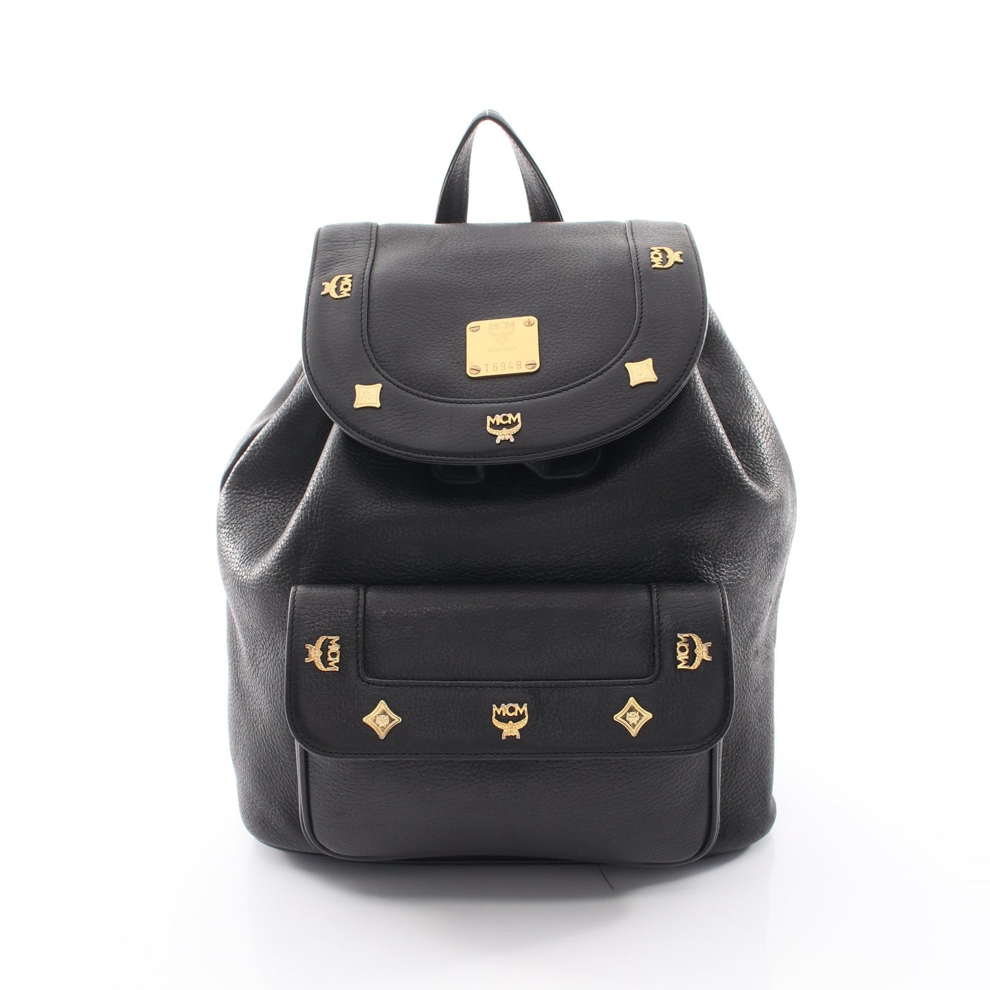 スタッズ バックパック リュックサック レザー ブラック エムシーエム バッグ MCM