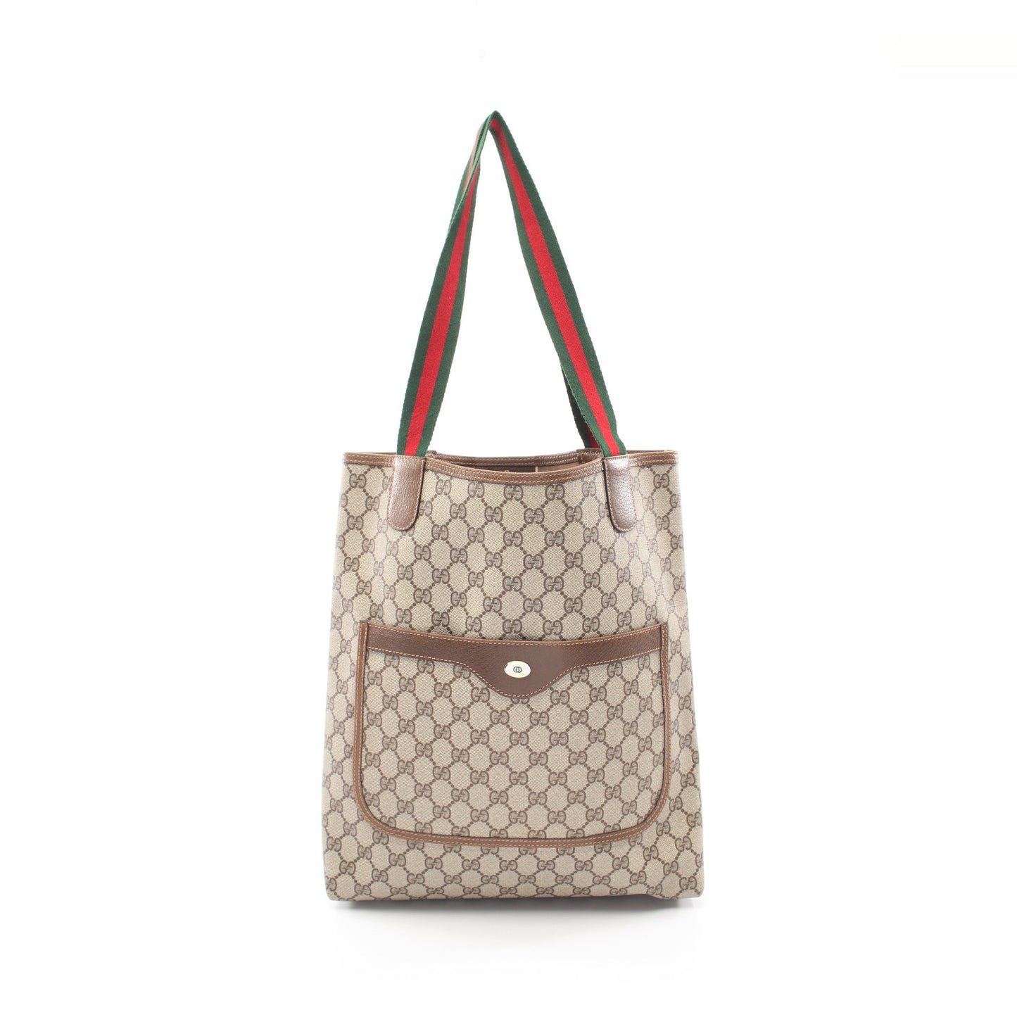 オールドグッチ シェリーライン GGプラス ショルダーバッグ トートバッグ PVC レザー ベージュ マルチカラー グッチ バッグ GUCCI