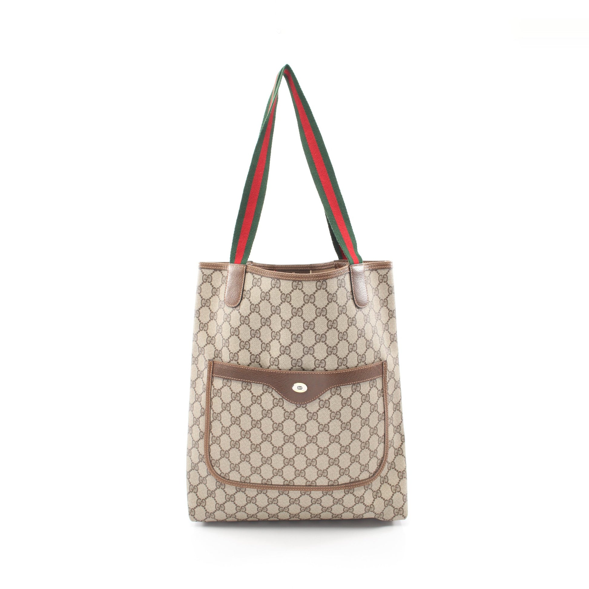 オールドグッチ シェリーライン GGプラス ショルダーバッグ トートバッグ PVC レザー ベージュ マルチカラー グッチ バッグ GUCCI