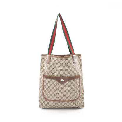 オールドグッチ シェリーライン GGプラス ショルダーバッグ トートバッグ PVC レザー ベージュ マルチカラー グッチ バッグ GUCCI