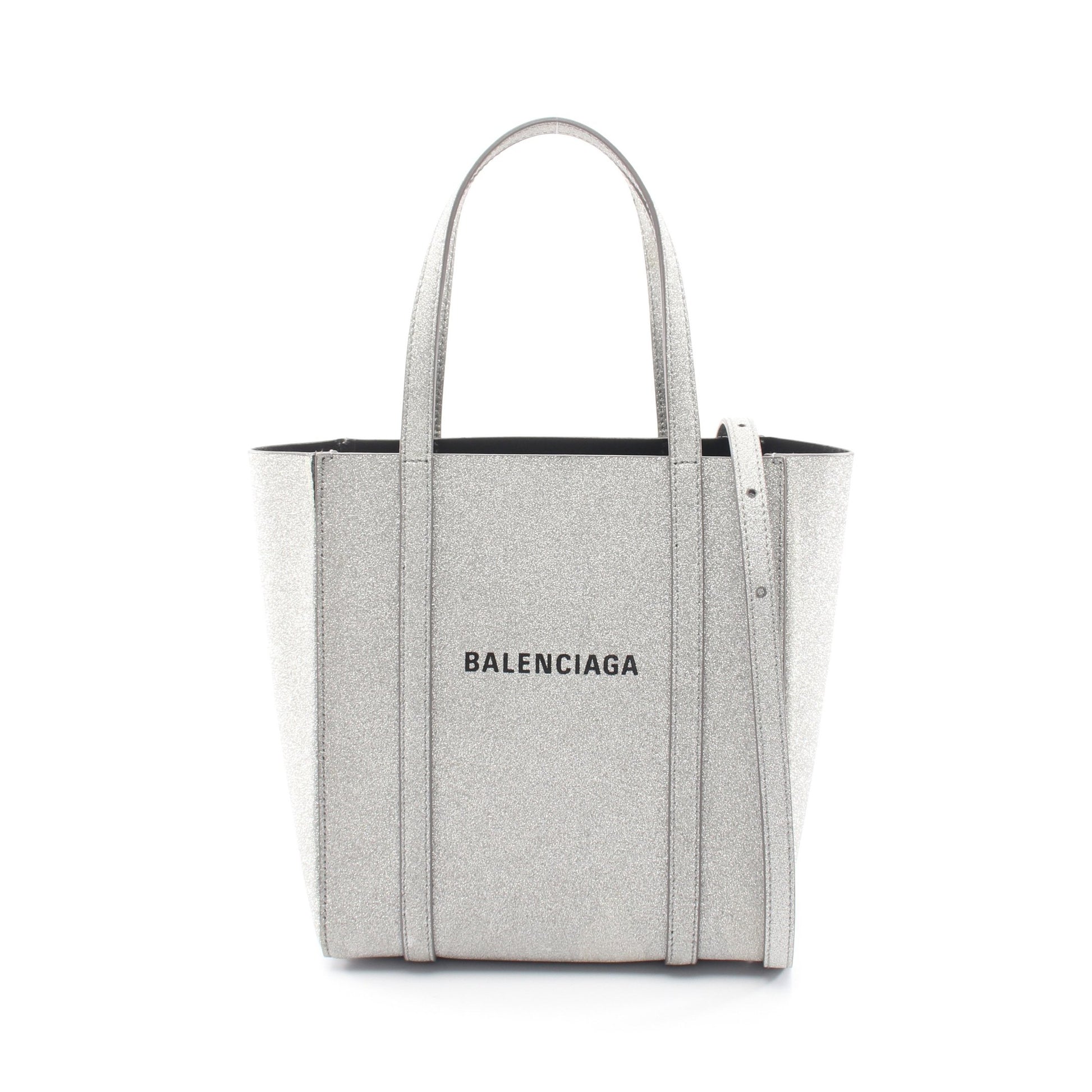 EVERYDAY XXS エブリデイ 2WAY ハンドバッグ トートバッグ レザー シルバー バレンシアガ バッグ BALENCIAGA