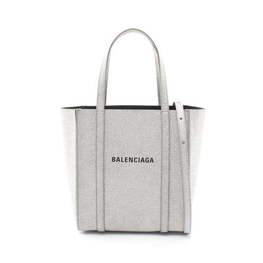 EVERYDAY XXS エブリデイ 2WAY ハンドバッグ トートバッグ レザー シルバー バレンシアガ バッグ BALENCIAGA