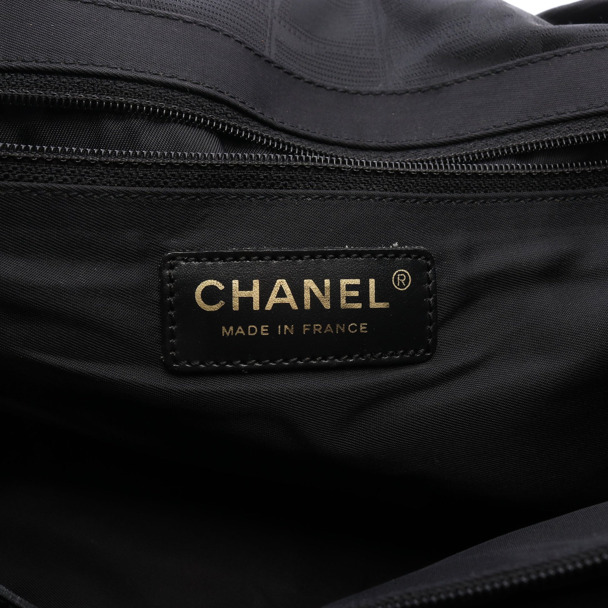 ニュートラベルラインMM ハンドバッグ トートバッグ ナイロンキャンバス レザー ブラック ゴールド金具 シャネル バッグ CHANEL