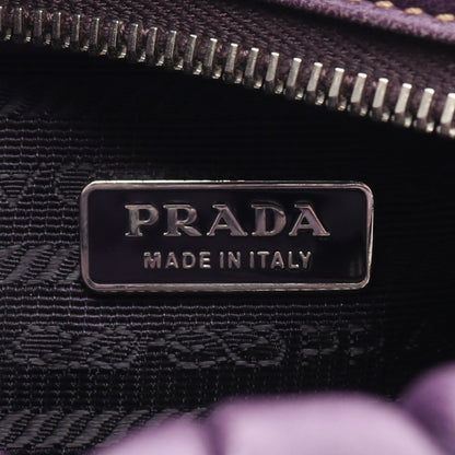 三角プレート リボン ワンショルダーバッグ レザー パープル プラダ バッグ PRADA