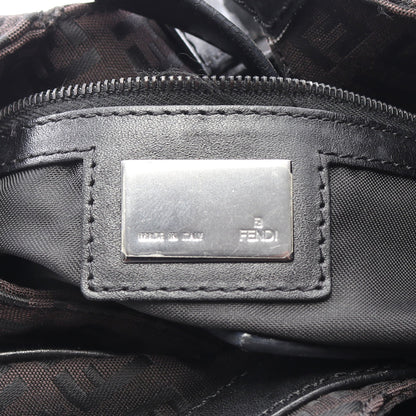 ズッキーノ ハンドバッグ キャンバス レザー ダークブラウン ブラック フェンディ バッグ FENDI