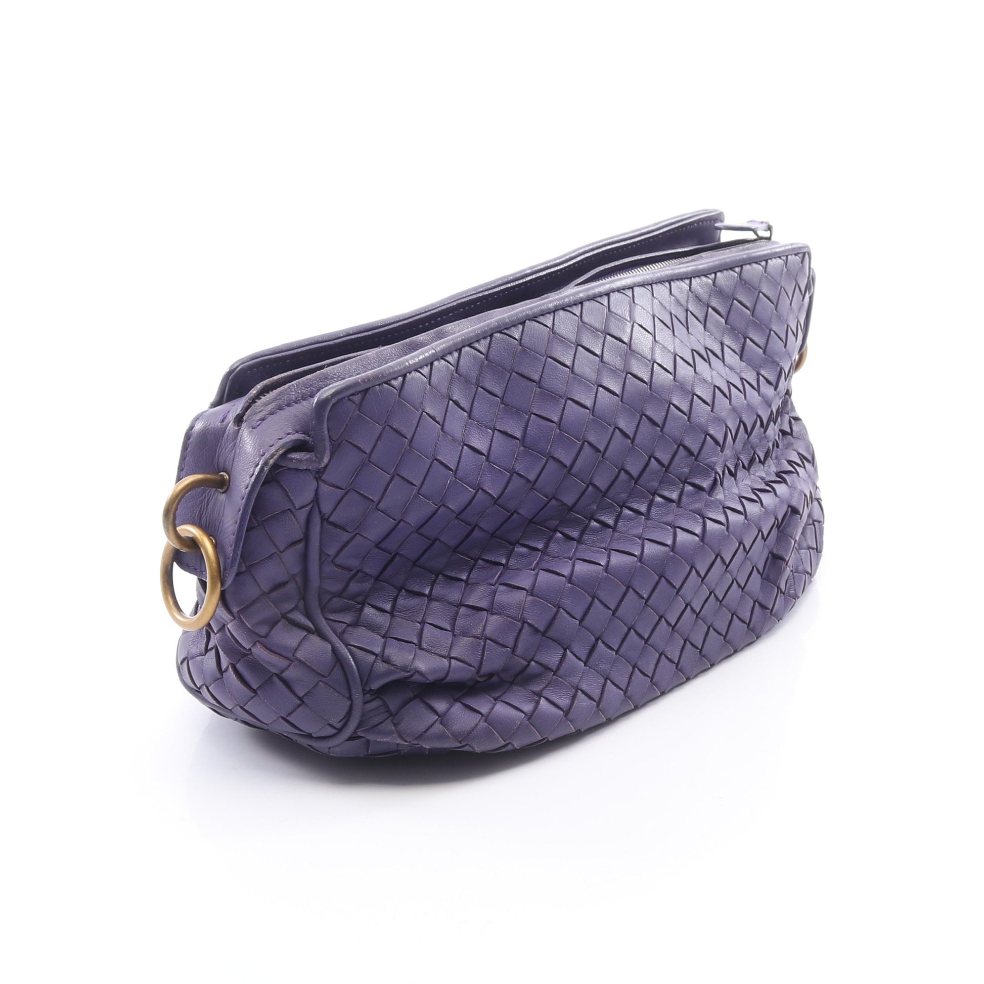 イントレチャート ショルダーバッグ レザー パープル ボッテガヴェネタ バッグ BOTTEGA VENETA