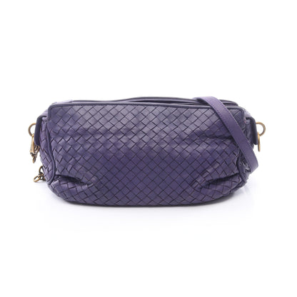 イントレチャート ショルダーバッグ レザー パープル ボッテガヴェネタ バッグ BOTTEGA VENETA