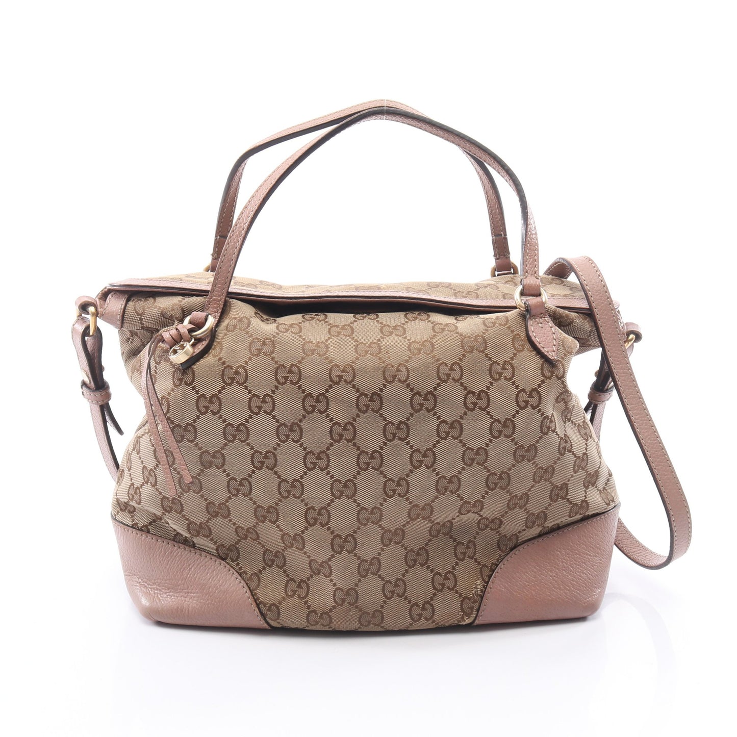 ブリー GGキャンバス 2WAY ハンドバッグ キャンバス レザー ベージュ ピンクベージュ グッチ バッグ GUCCI