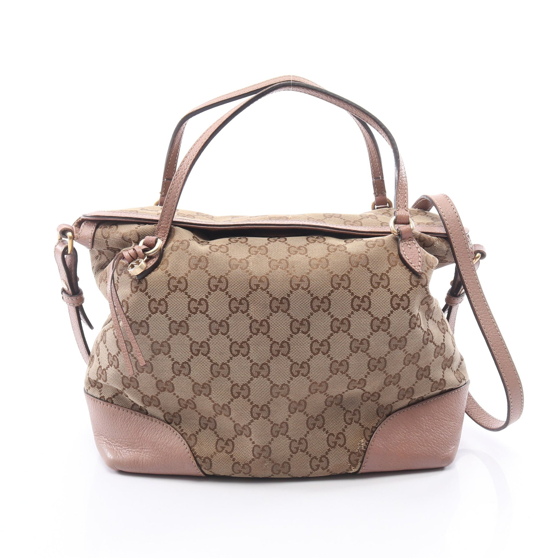 ブリー GGキャンバス 2WAY ハンドバッグ キャンバス レザー ベージュ ピンクベージュ グッチ バッグ GUCCI