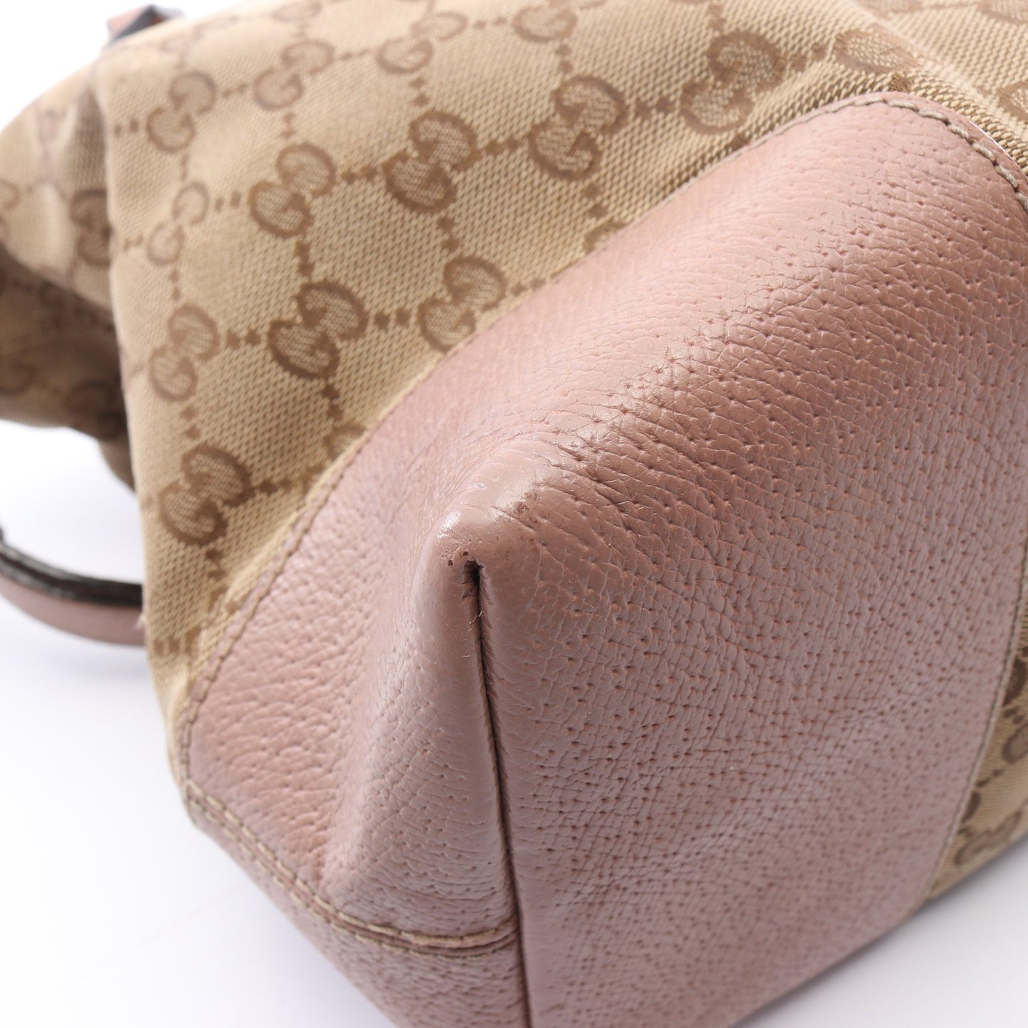 ブリー GGキャンバス 2WAY ハンドバッグ キャンバス レザー ベージュ ピンクベージュ グッチ バッグ GUCCI
