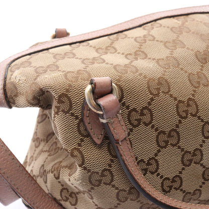 ブリー GGキャンバス 2WAY ハンドバッグ キャンバス レザー ベージュ ピンクベージュ グッチ バッグ GUCCI