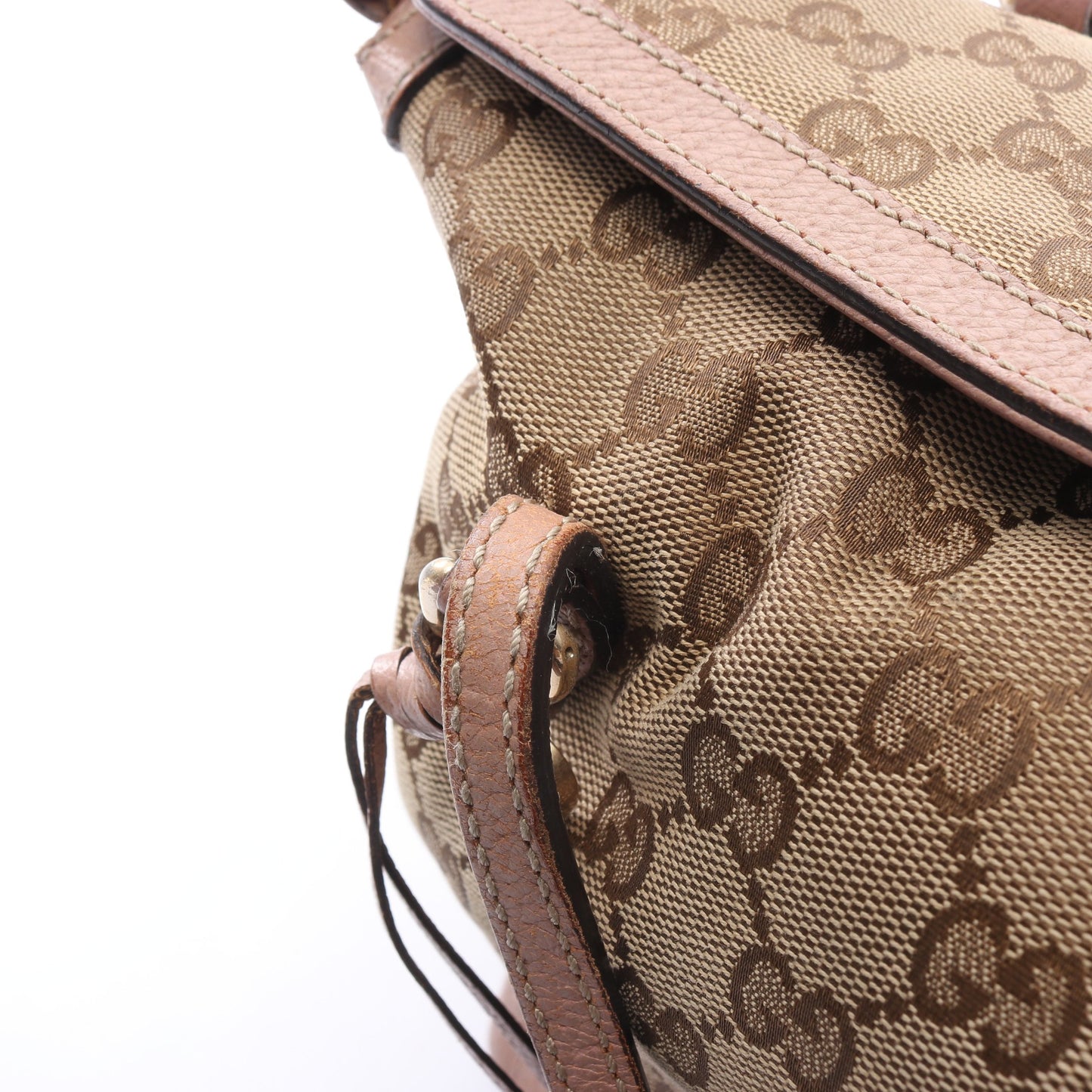 ブリー GGキャンバス 2WAY ハンドバッグ キャンバス レザー ベージュ ピンクベージュ グッチ バッグ GUCCI