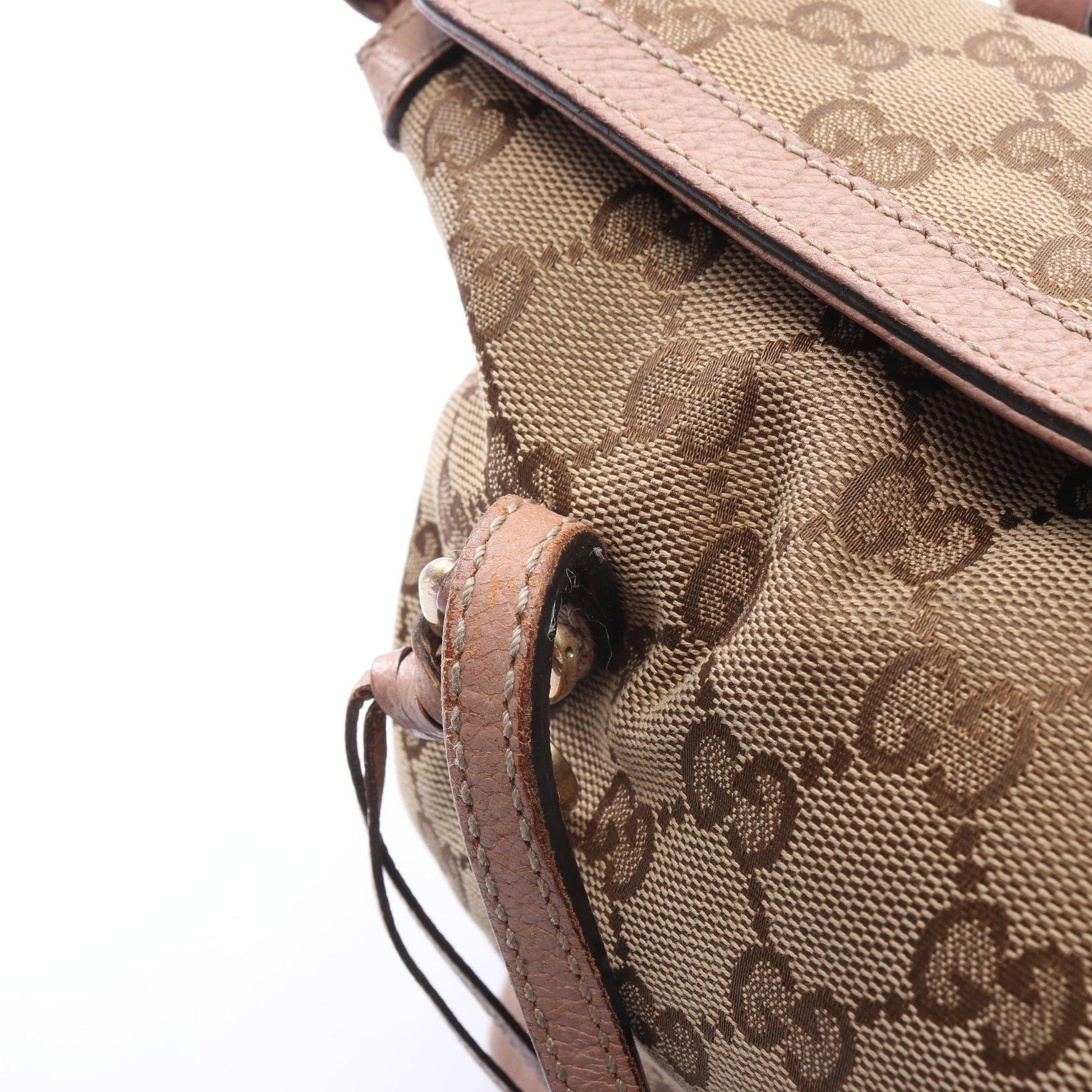ブリー GGキャンバス 2WAY ハンドバッグ キャンバス レザー ベージュ ピンクベージュ グッチ バッグ GUCCI