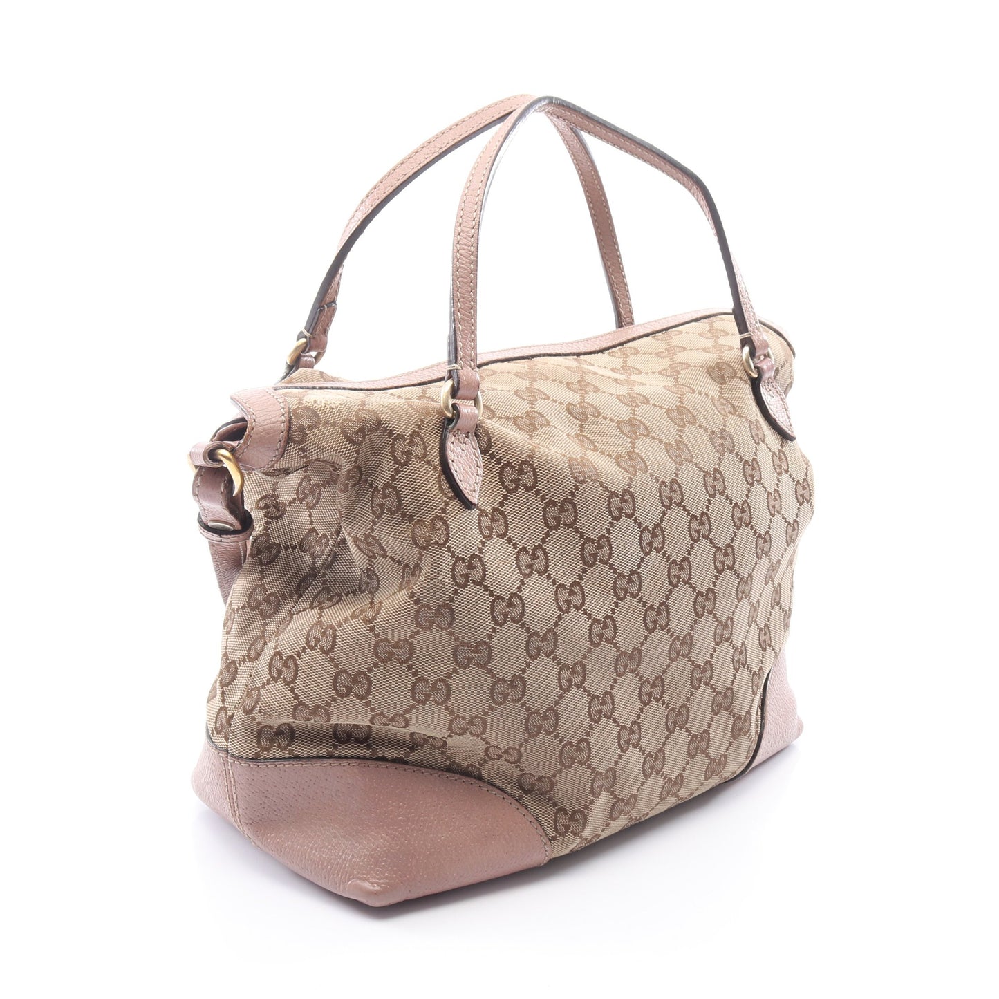 ブリー GGキャンバス 2WAY ハンドバッグ キャンバス レザー ベージュ ピンクベージュ グッチ バッグ GUCCI