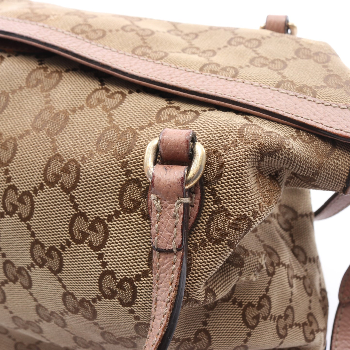 ブリー GGキャンバス 2WAY ハンドバッグ キャンバス レザー ベージュ ピンクベージュ グッチ バッグ GUCCI