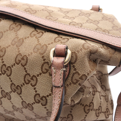 ブリー GGキャンバス 2WAY ハンドバッグ キャンバス レザー ベージュ ピンクベージュ グッチ バッグ GUCCI