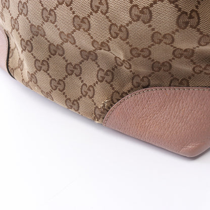 ブリー GGキャンバス 2WAY ハンドバッグ キャンバス レザー ベージュ ピンクベージュ グッチ バッグ GUCCI