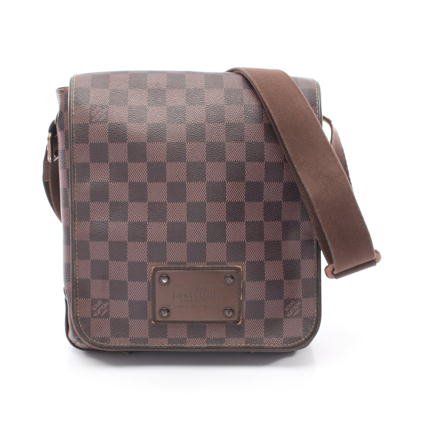 ブルックリンPM ダミエエベヌ ショルダーバッグ PVC レザー ブラウン ルイヴィトン バッグ LOUIS VUITTON