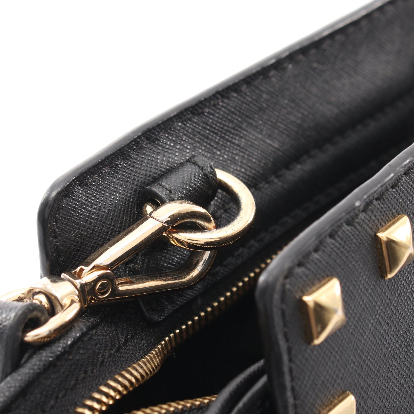 SELMA SUTUDDED MEDIUM MESSENGER セルマ スタッズ ショルダーバッグ レザー ブラック マイケルコース バッグ MICHAEL KORS