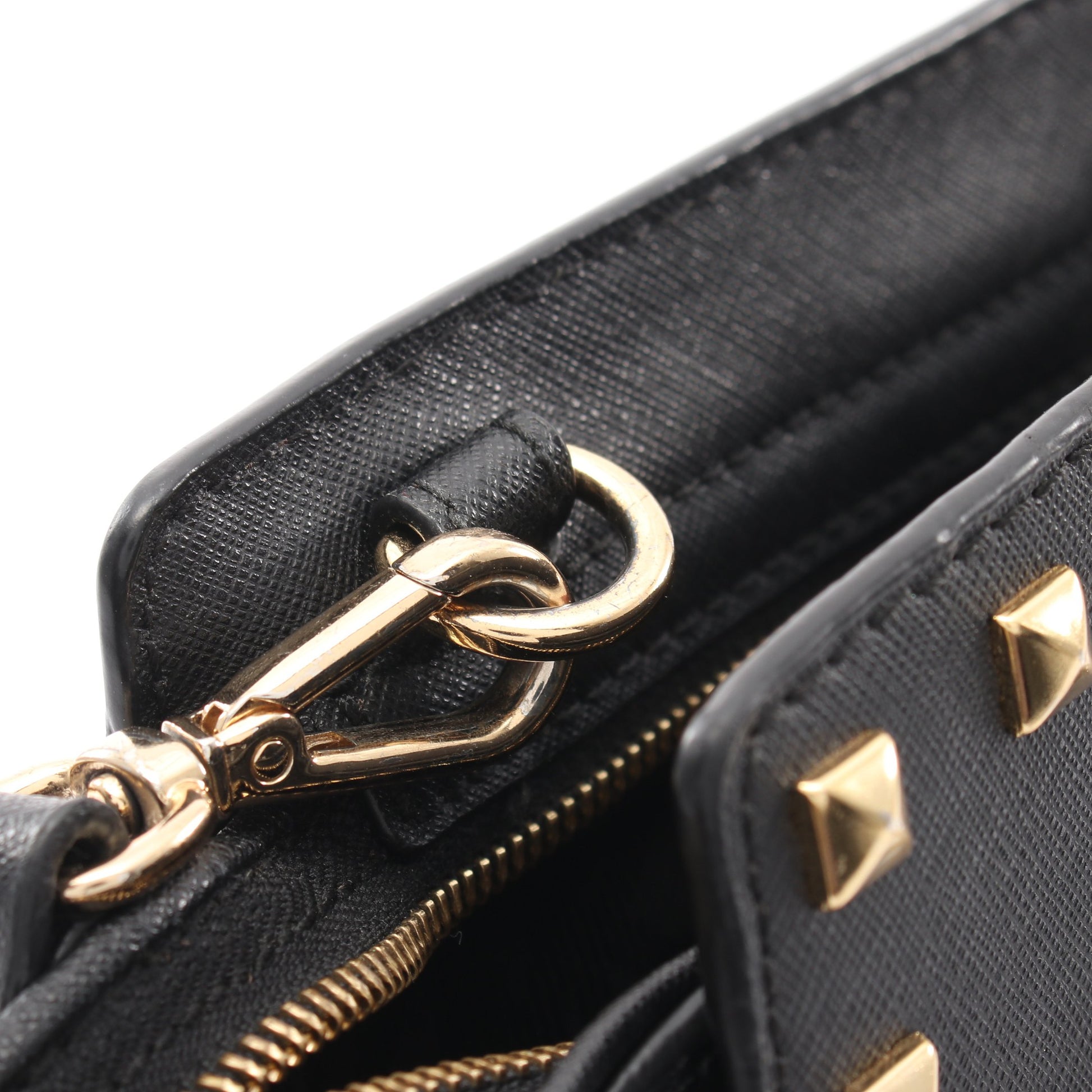 SELMA SUTUDDED MEDIUM MESSENGER セルマ スタッズ ショルダーバッグ レザー ブラック マイケルコース バッグ MICHAEL KORS