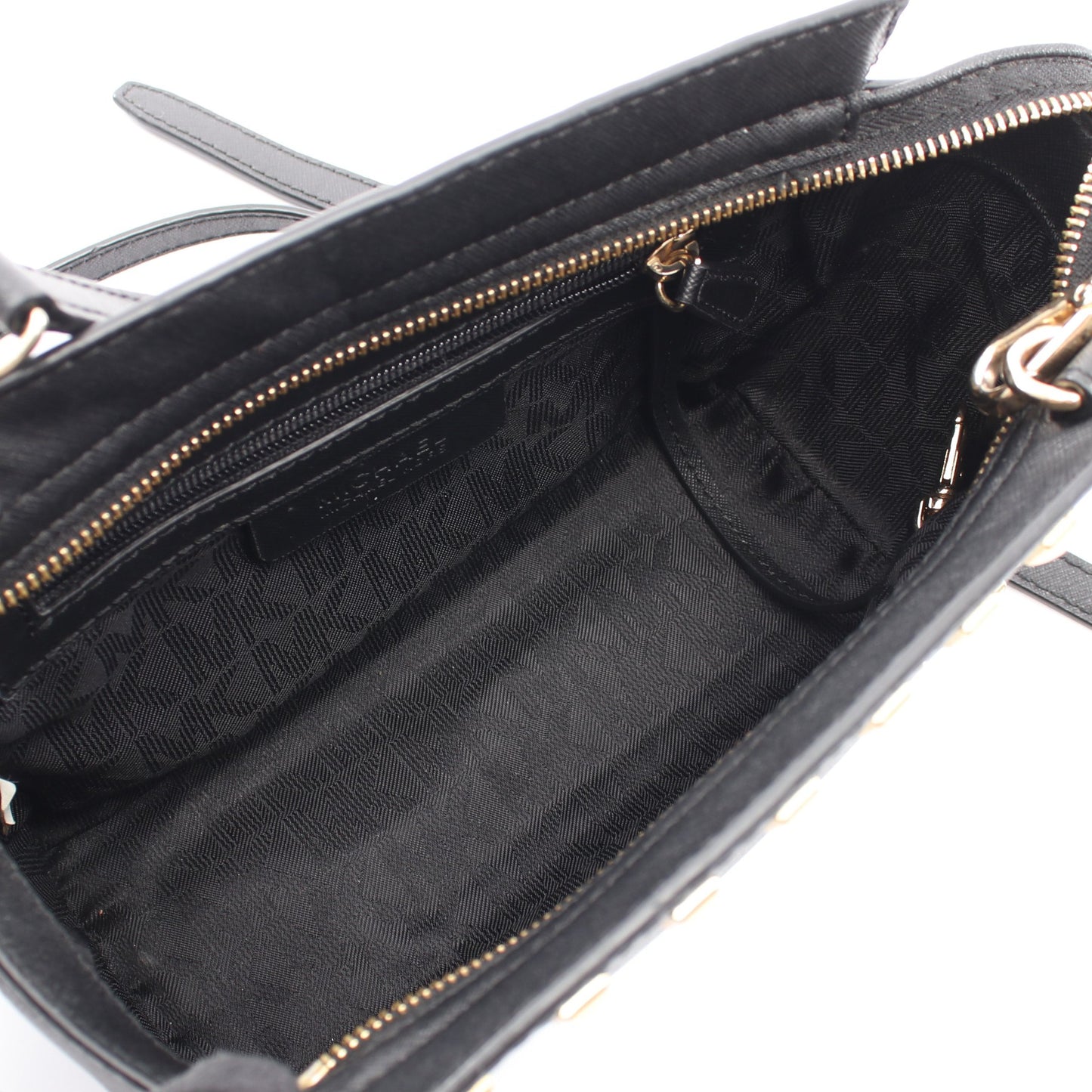 SELMA SUTUDDED MEDIUM MESSENGER セルマ スタッズ ショルダーバッグ レザー ブラック マイケルコース バッグ MICHAEL KORS