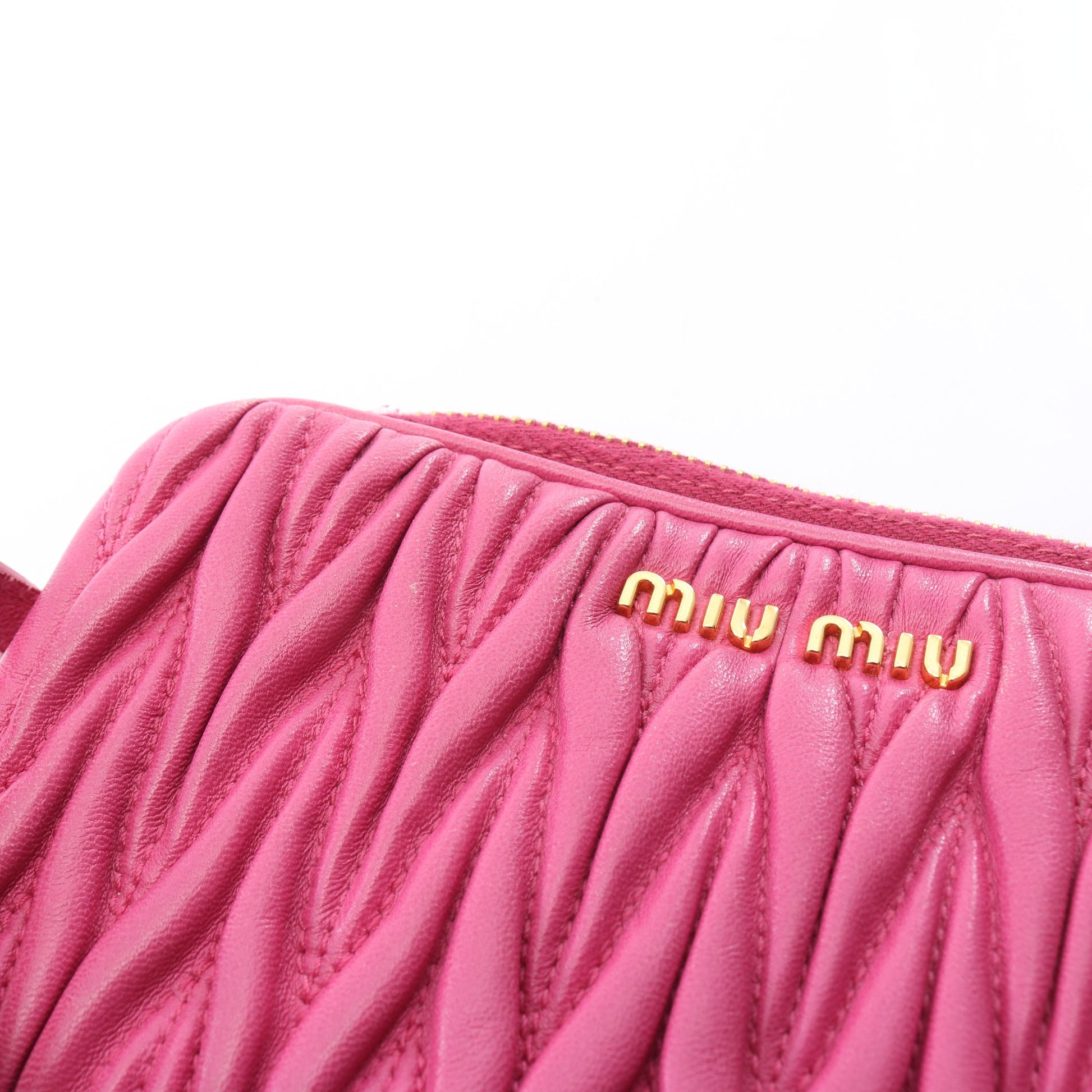 MATELASSE マテラッセ ミニバッグ ハンドバッグ レザー ピンク ミュウミュウ バッグ miu miu