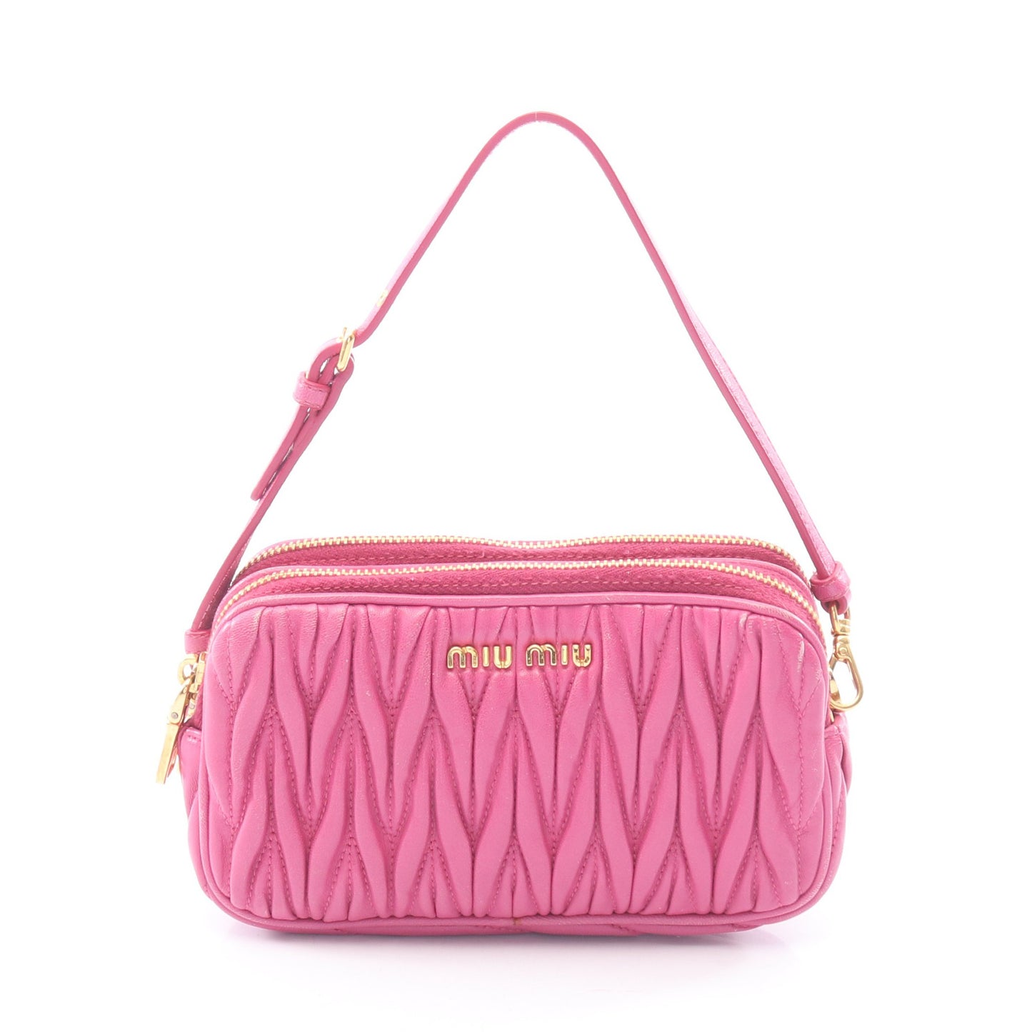 MATELASSE マテラッセ ミニバッグ ハンドバッグ レザー ピンク ミュウミュウ バッグ miu miu