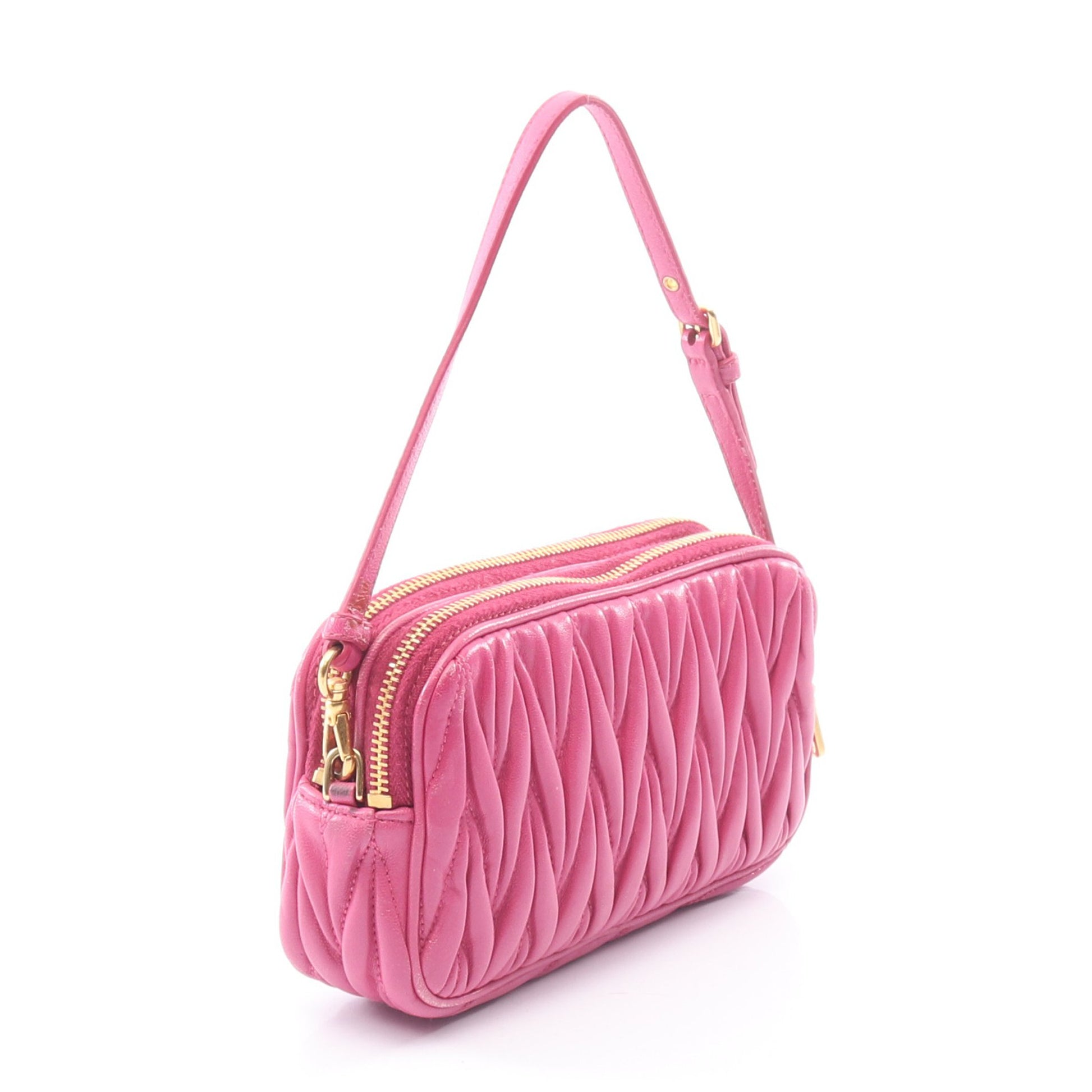 MATELASSE マテラッセ ミニバッグ ハンドバッグ レザー ピンク ミュウミュウ バッグ miu miu
