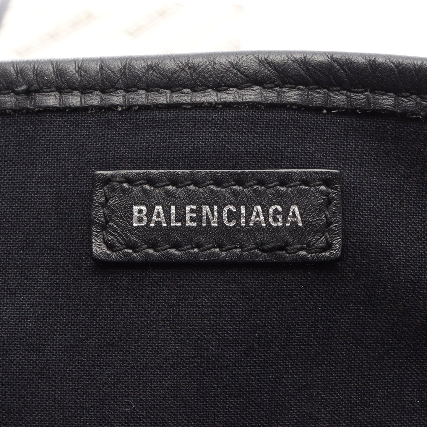 NAVY CABAS S ネイビーカバ ハンドバッグ トートバッグ キャンバス レザー アイボリー ブラック バレンシアガ バッグ BALENCIAGA